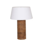 Barstow Medium Brown Finish with White Lamp Shade Table Lamp